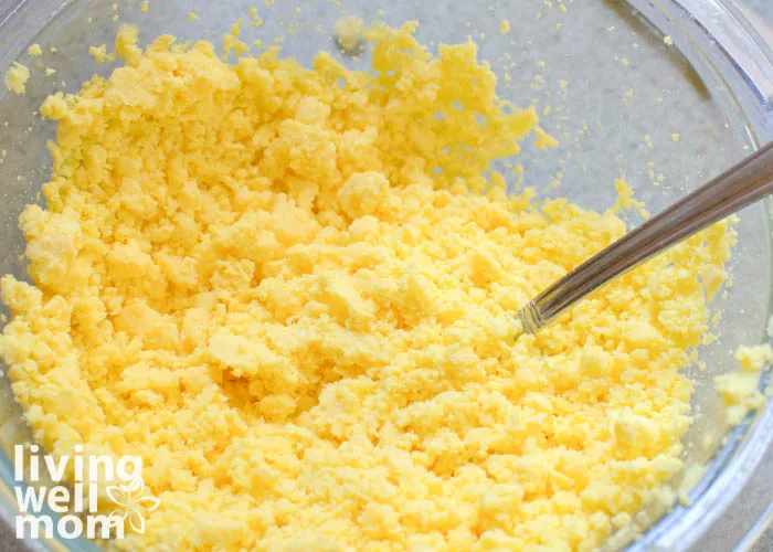 mashed egg yolks for deviled egg mixture