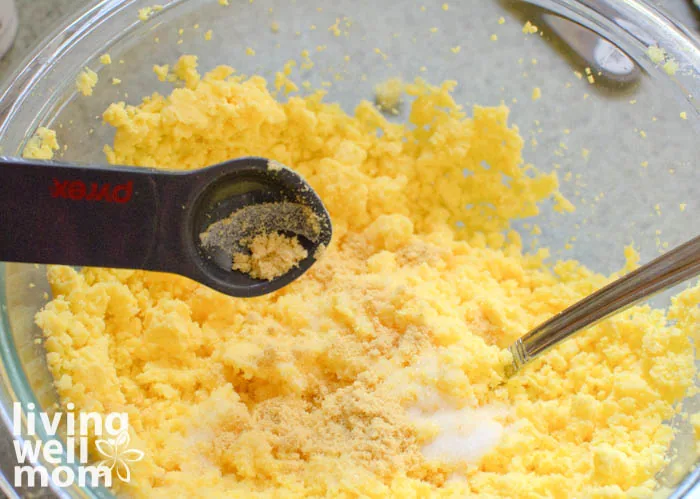 adding ground mustard to mixture