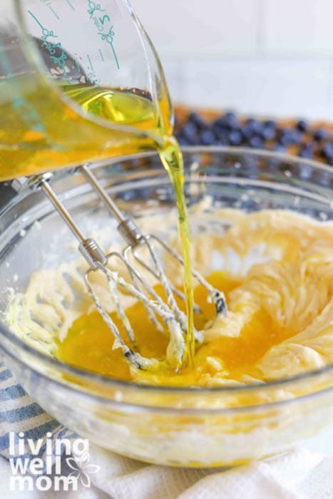 adding lemon gelatin to cream cheese