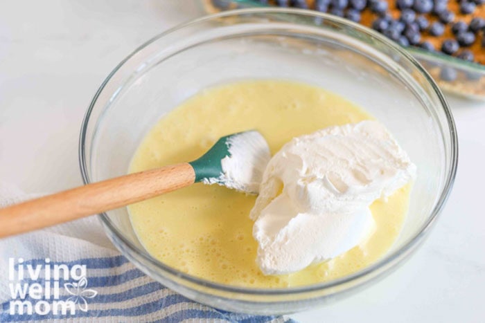 folding in cool whip to other ingredients