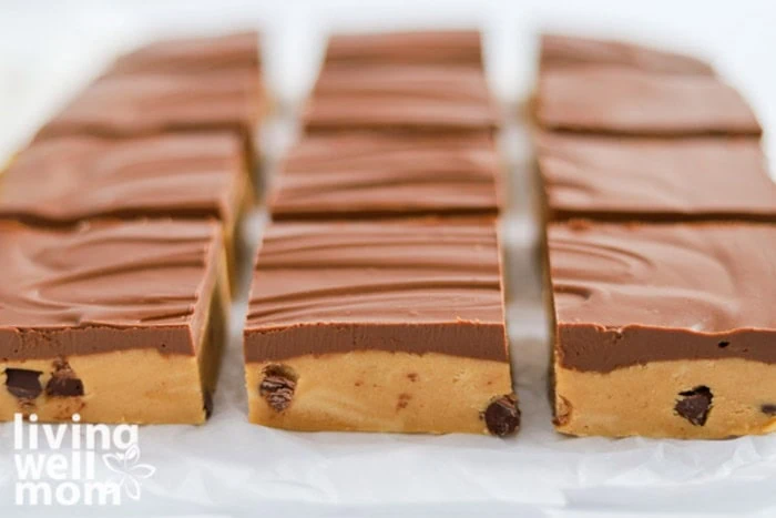 cut no bake cookie bars with peanut butter