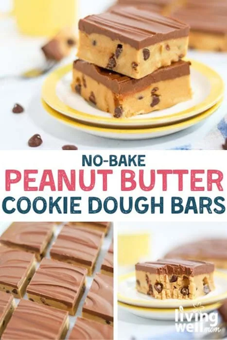 no bake peanut butter bars collage