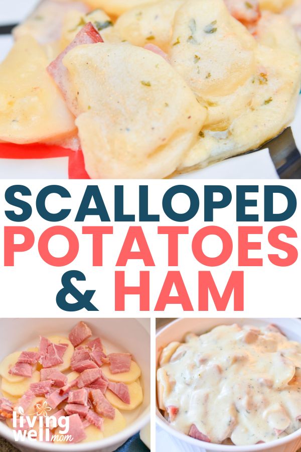 scalloped potatoes and ham pinterest collage