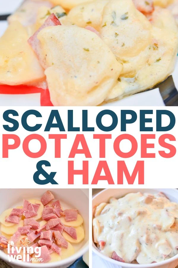 scalloped potatoes and ham pinterest collage