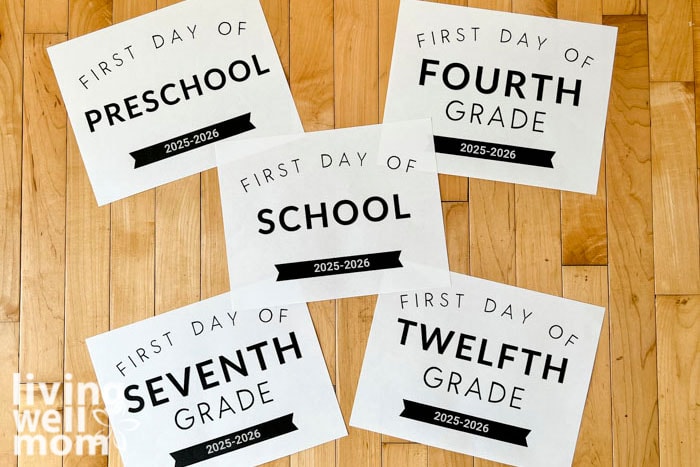 free printable first day signs for the 2025-2026 school year