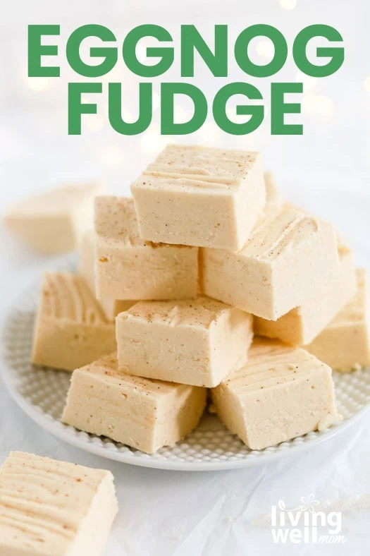 Tray of freshly made eggnog fudge 