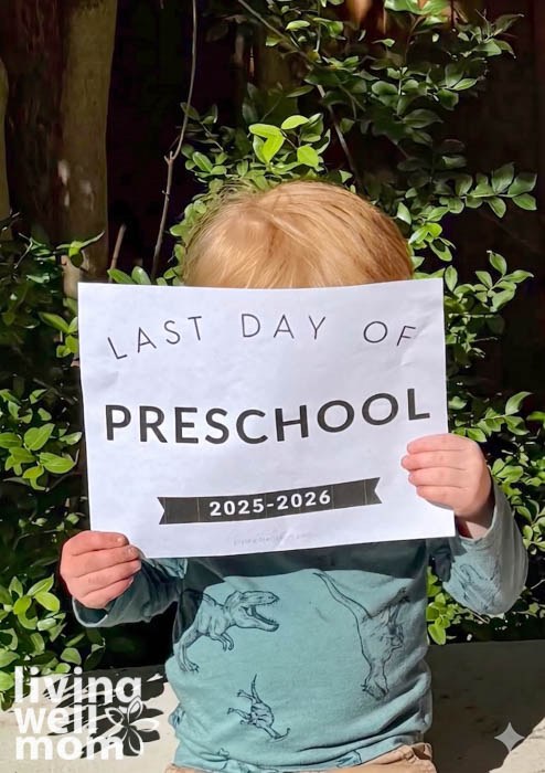 free printable last day of preschool sign