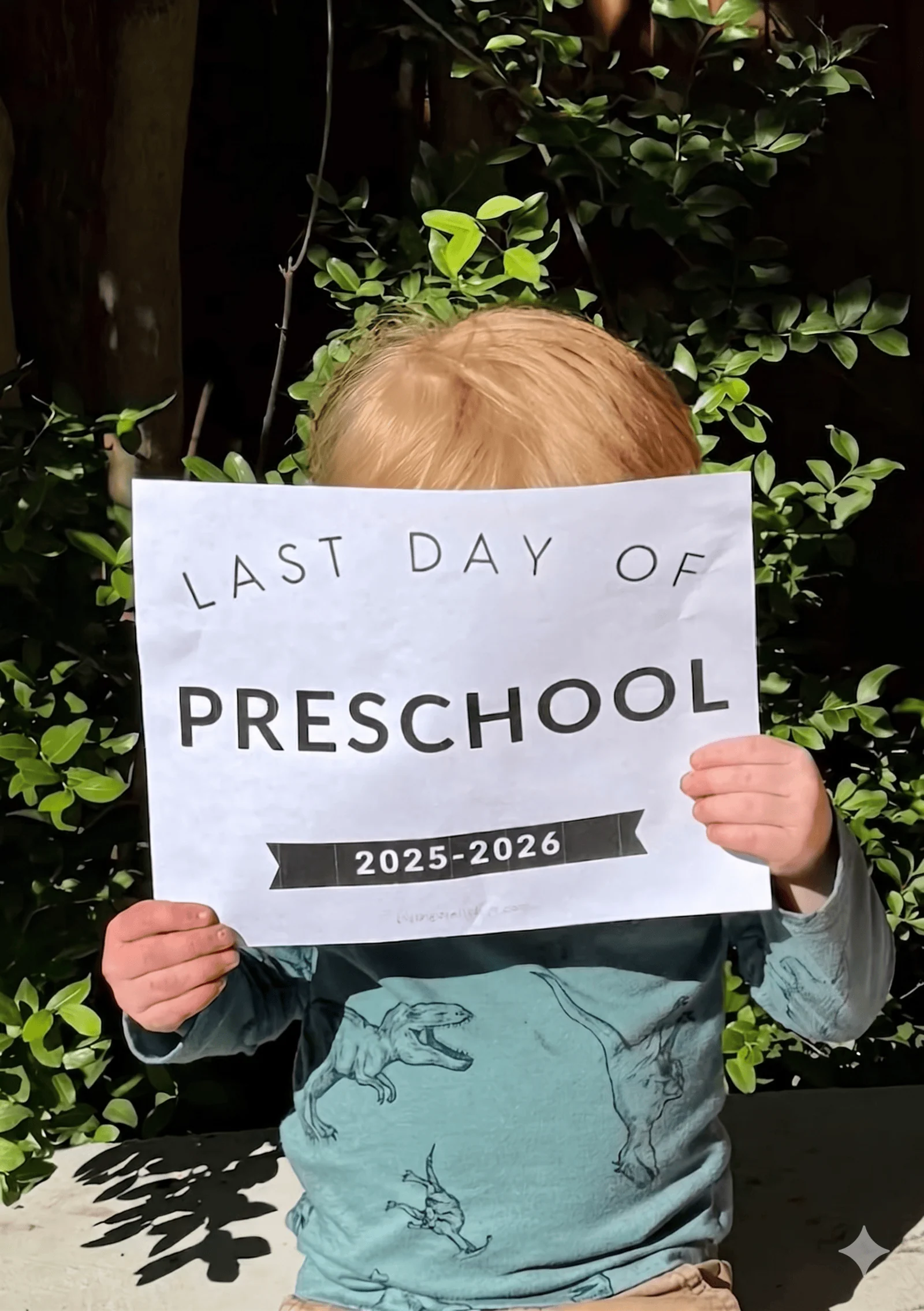free printable last day of preschool sign