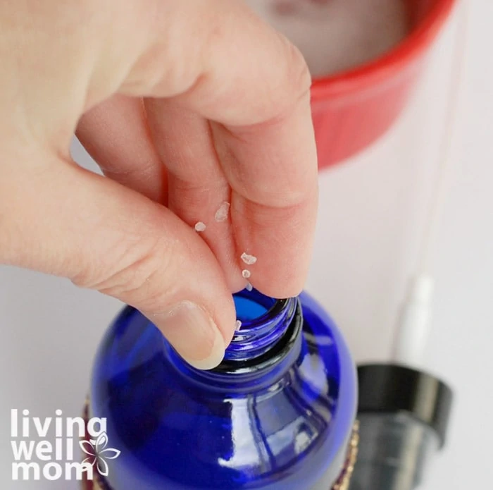 adding sea salt to a diy room spray