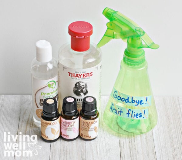 Supplies for a DIY fruit fly repellent