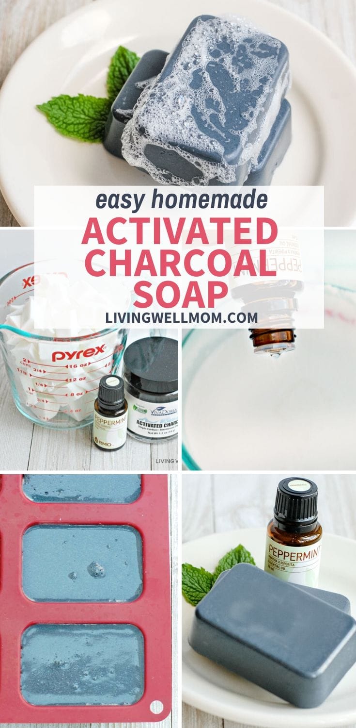 Easy DIY Charcoal Soap Bars {with Peppermint Essential Oil}