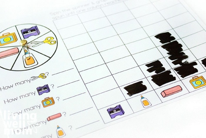 School supply themed printable game for preschoolers.