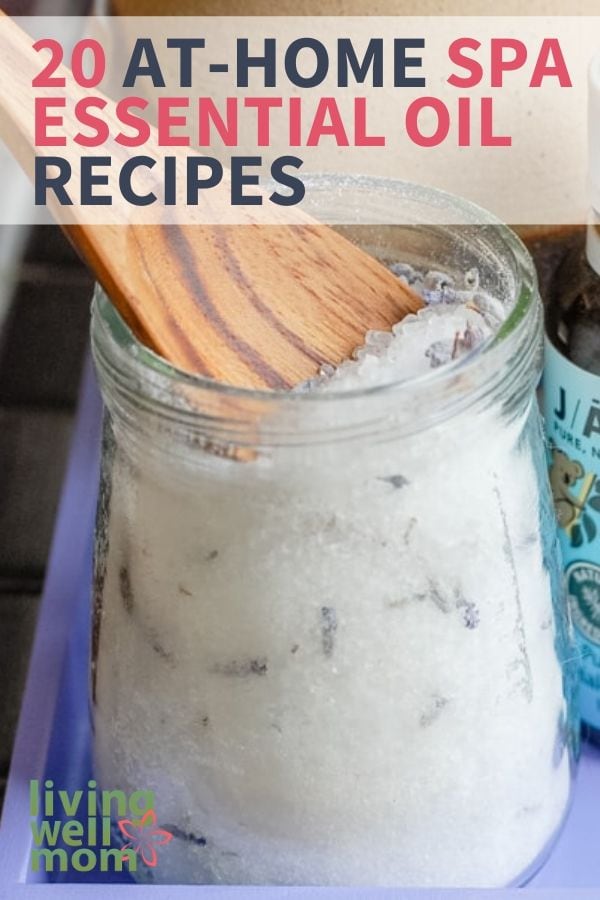 at home spa recipes salt scrub with spoon in container