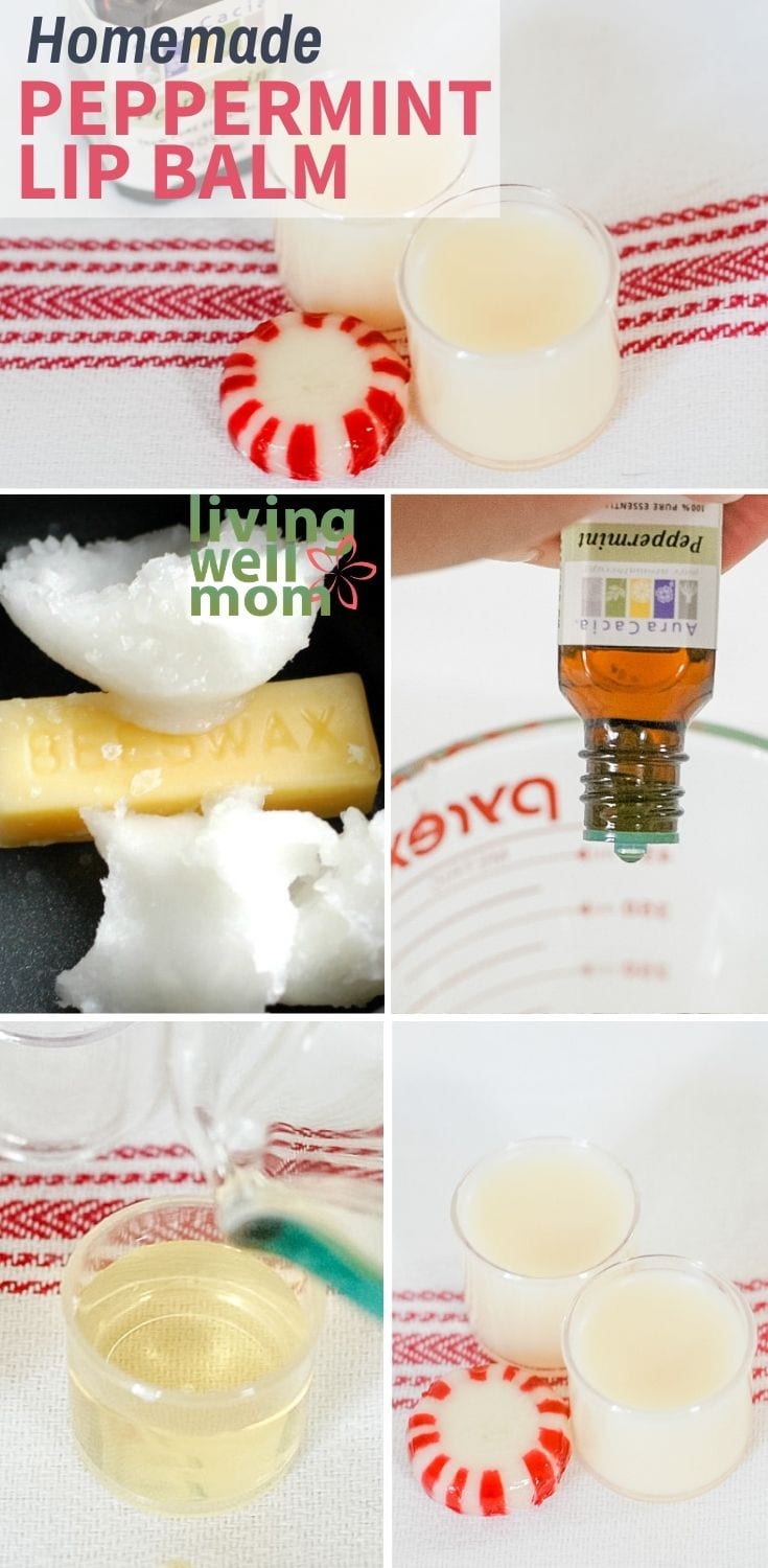 Easy 3 Ingredient DIY Peppermint Lip Balm for Dry Chapped Lips Living