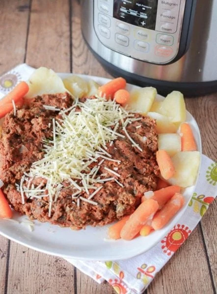 instant pot meatloaf on a plate