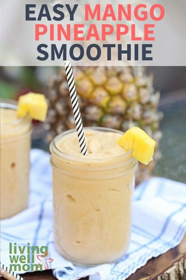 pineapple mango smoothie with straw