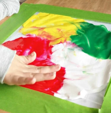 mess-free finger painting toddler activity