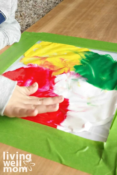 mess-free finger painting is one of our favorite activities for kids at home