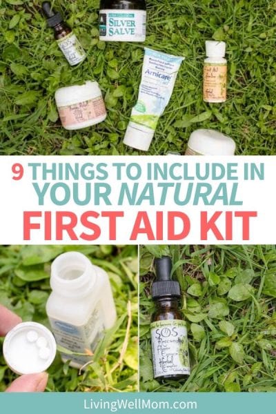 collection of herbal tinctures and homeopathic remedies for natural first aid kit