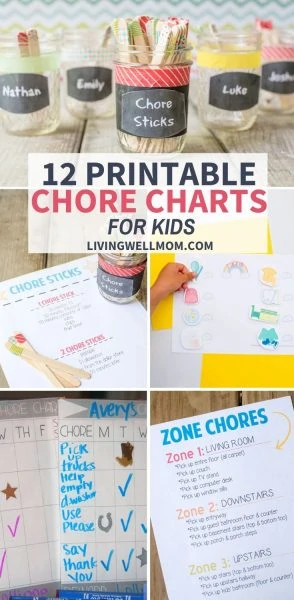 collection of printable chore chart ideas for kids