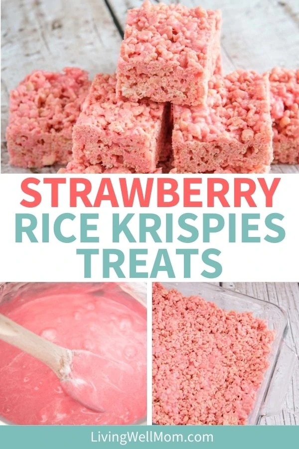 Strawberry Rice Krispie Treats - Valentine's Day Snack - Living Well Mom