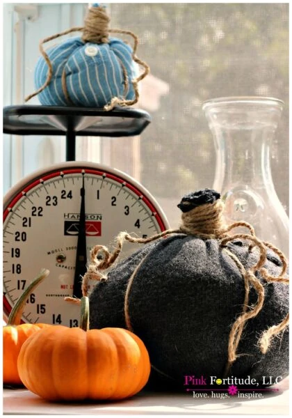 No sew pumpkin made out of an old sweater