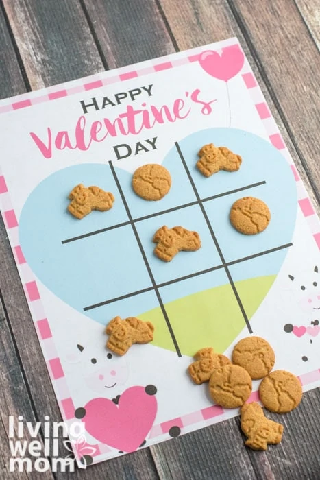 playing a valentine's day themed game with cookies