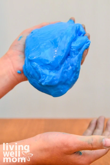 Bright blue homemade gak