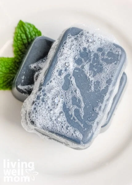 Lathered up soap with suds