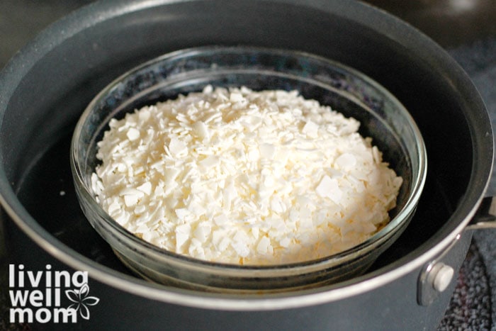 wax melting in a double boiler