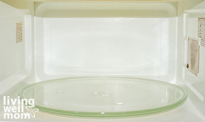 Microwave cleaned with vinegar and lemon