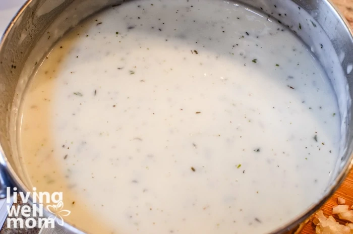 creamy sauce in a pan