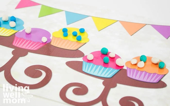 play doh mats for preschoolers with cupcake decorating fun
