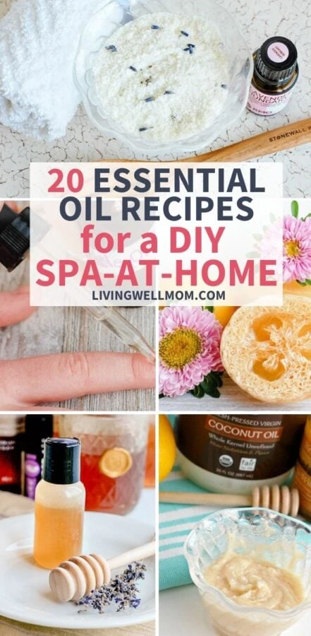 collection of images - essential oil recipes for a diy spa at home