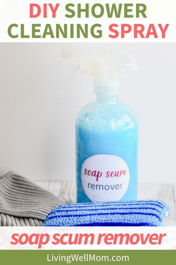 shower cleaner spray with soap scum remover label