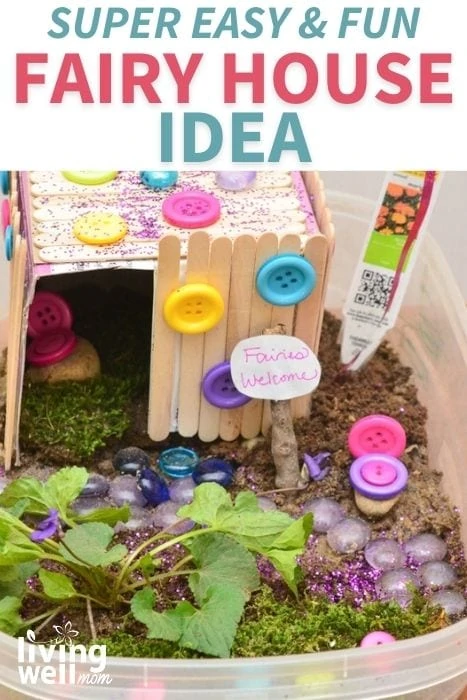 Pinterest image for a DIY fairy house