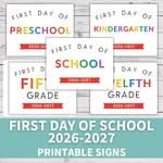 colorful free printable back to school signs for all ages