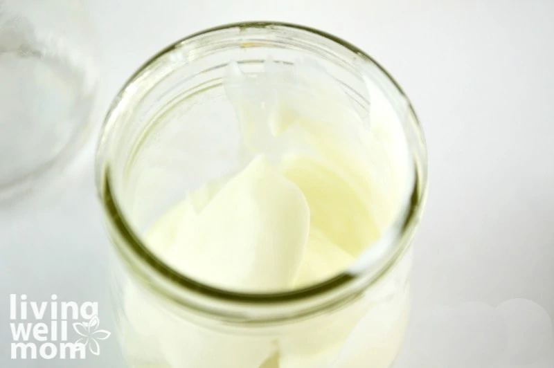 greek yogurt in a small glass jar