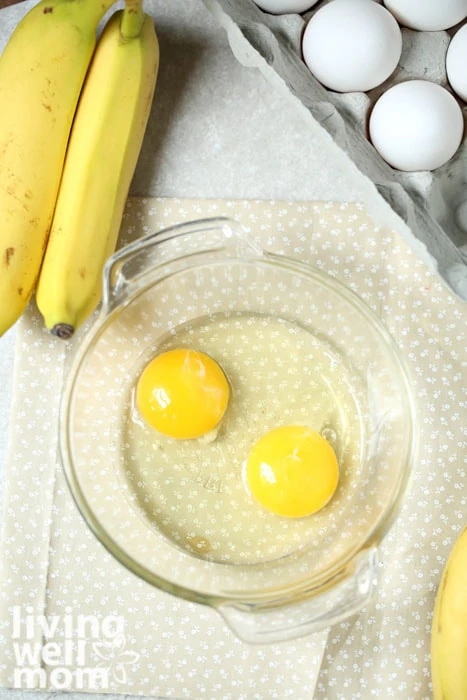 2 eggs cracked in a bowl