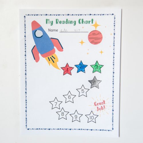 boys rocket reading chart