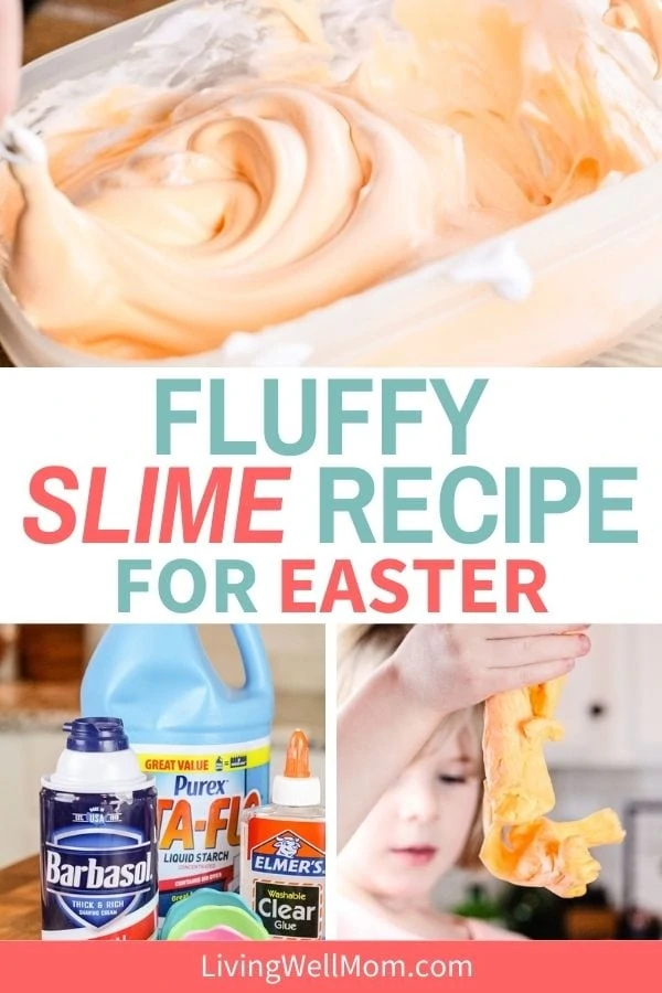 Fluffy slime recipe for Easter collage