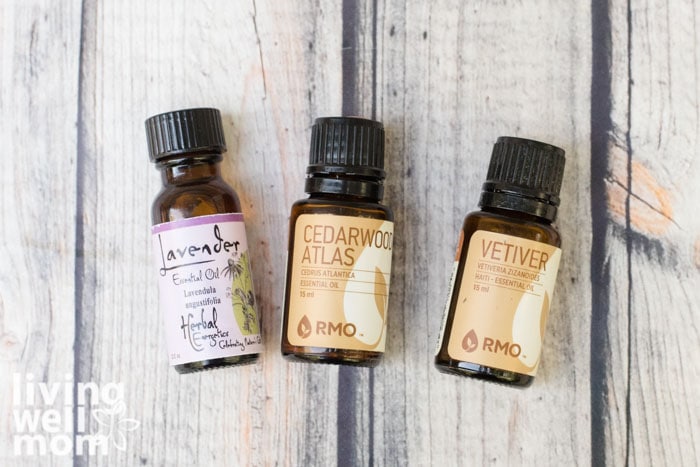 3 essential oils for focus - lavender, vetiver, and cedarwood