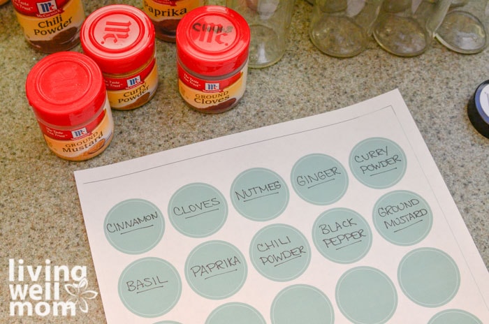 round spice jar labels 