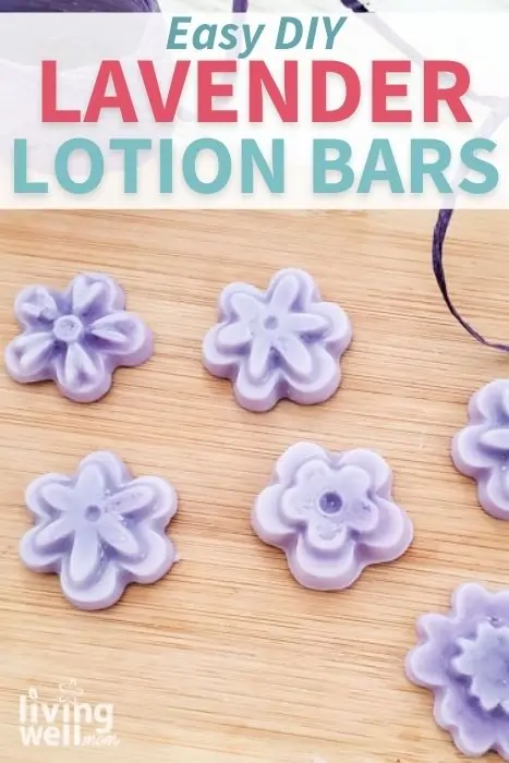 Pinterest image for easy DIY lavender lotion bars. 