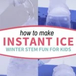 instant ice experiment for kids photo collage