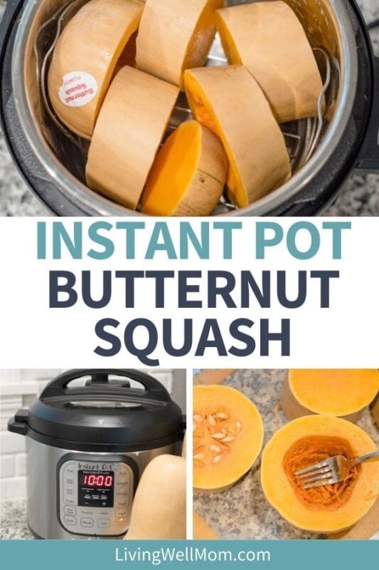 Pinterest image for instant pot butternut squash. 