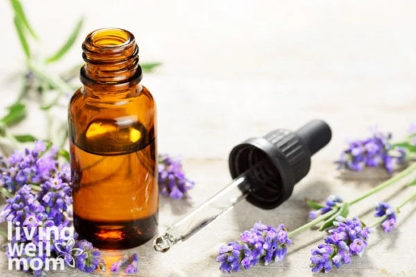 Pure lavender essential oil with a dropper