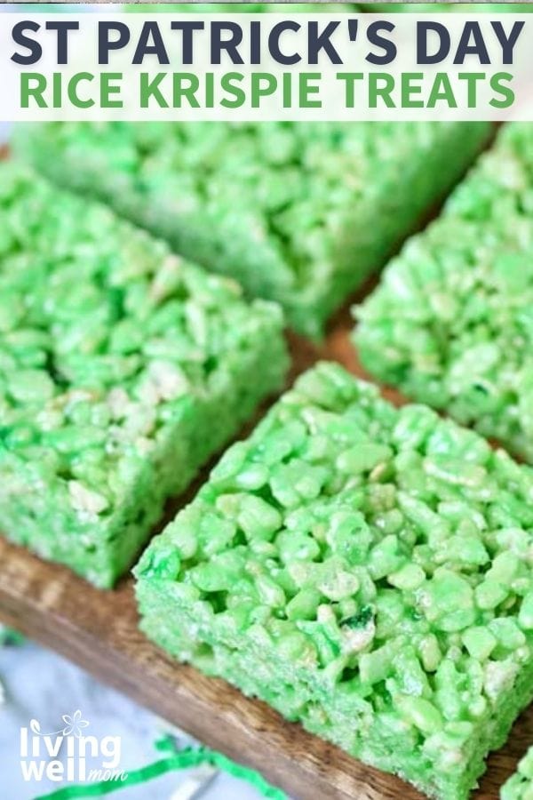 Green rice krispies made with lime jello