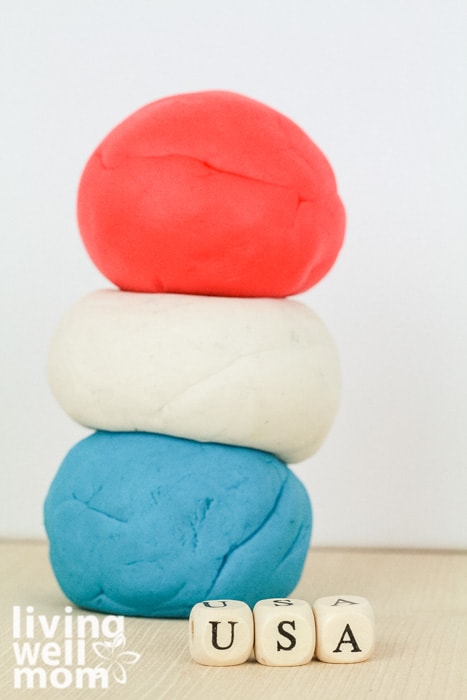 Patriotic Homemade Playdough for Kids