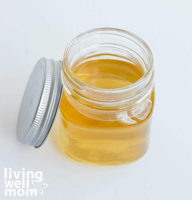 Mason jar full of ingredients to heal cracked heels